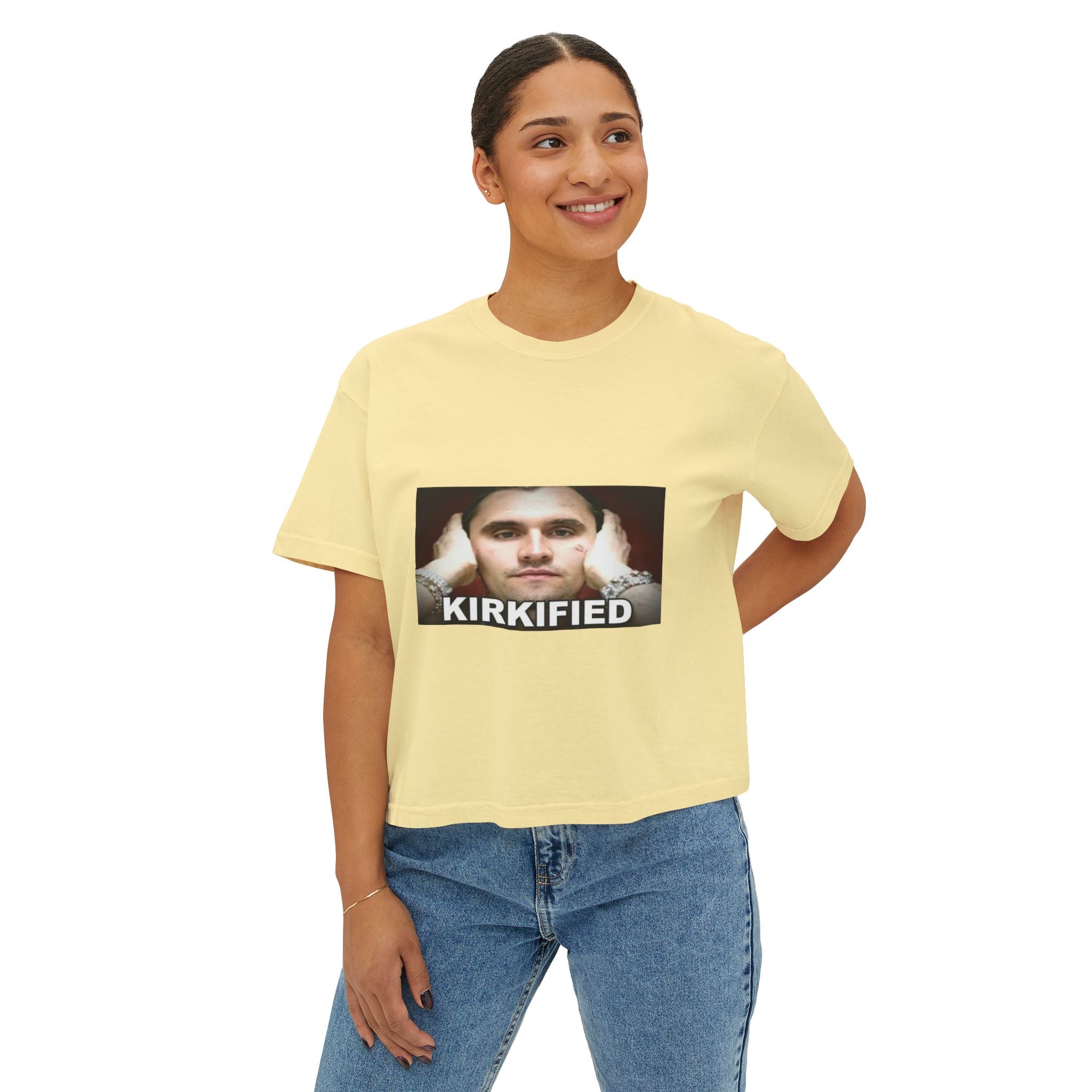 Kirkified Boxy Tee — 'Counting or Not Counting' Graphic Crop Shirt