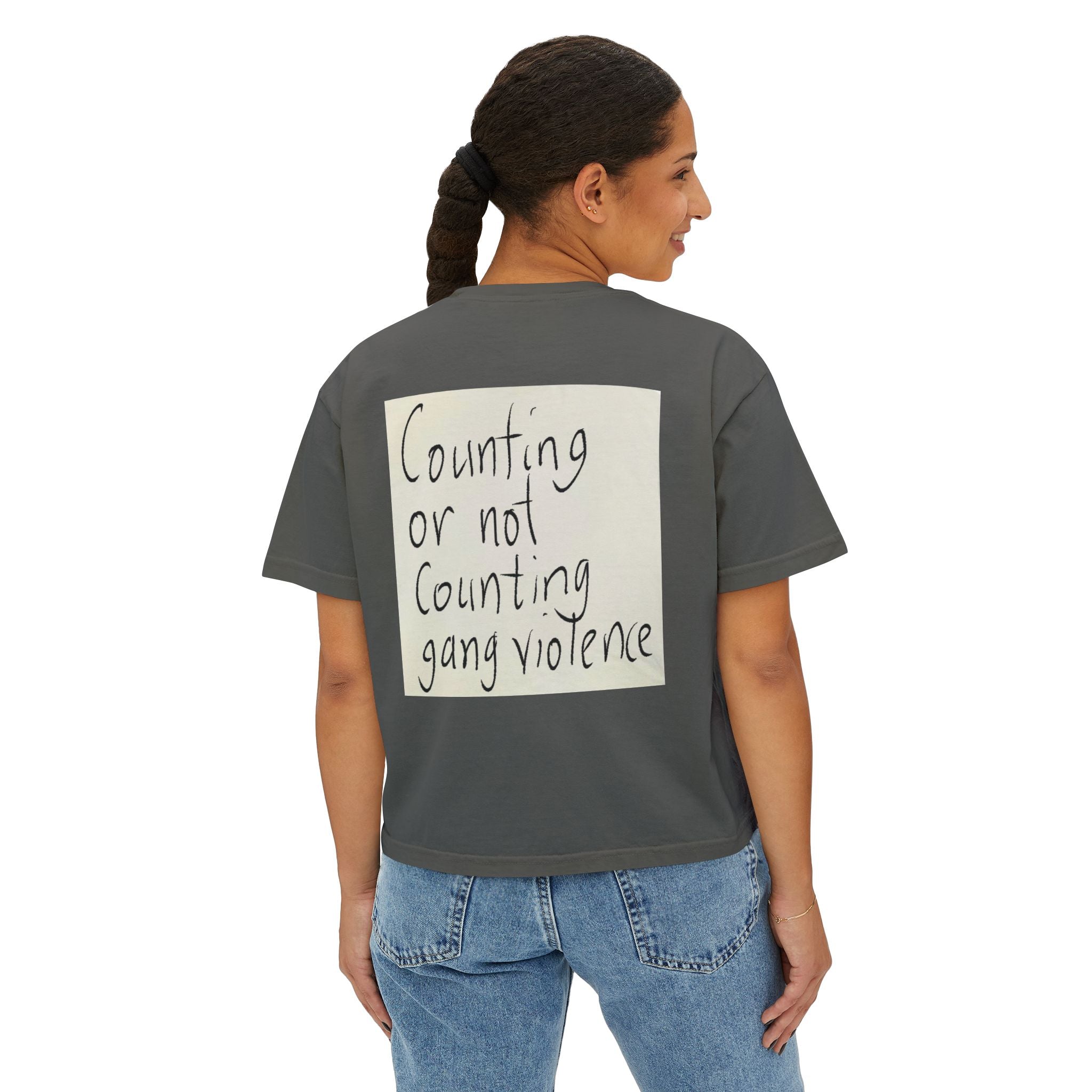 Kirkified Boxy Tee — 'Counting or Not Counting' Graphic Crop Shirt