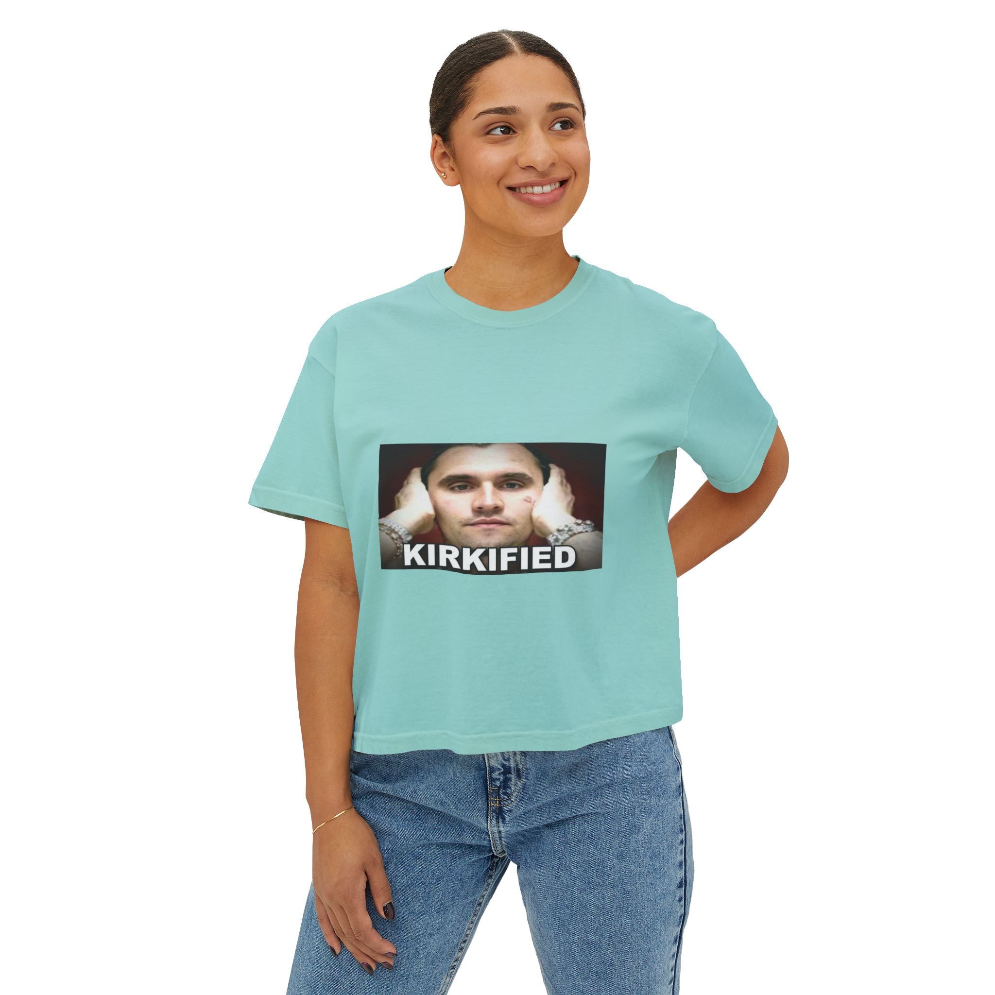 Kirkified Boxy Tee — 'Counting or Not Counting' Graphic Crop Shirt